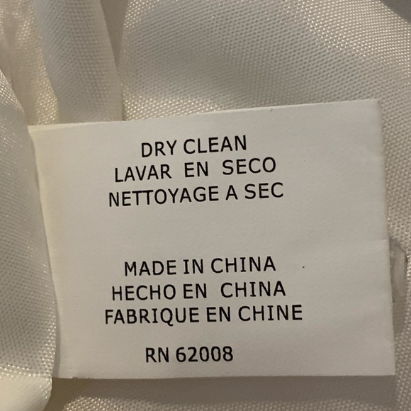 INSIGHT WHITE LINEN PENCIL SKIRT BRONZE BUTTON & CHIFFON ACCENTS WOMEN’S SIZE 8. - Picture 10 of 10